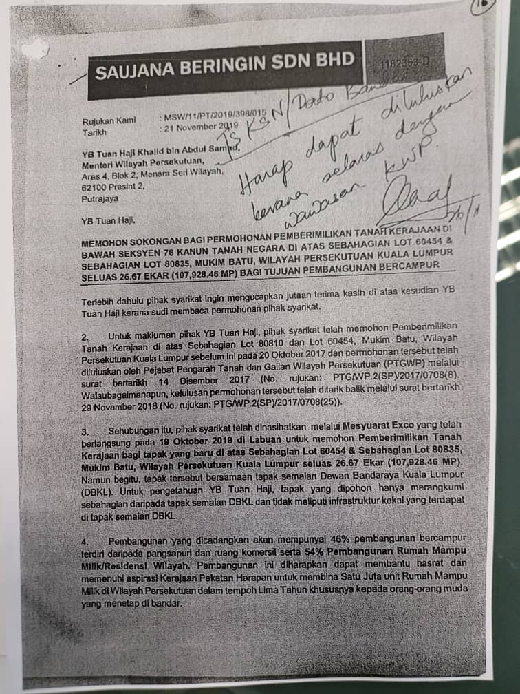 Revealed Khalid S Personal Touch In Helping Developer S Bid For Kl Land New Zealand Central Press Syndicate